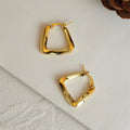 Wholesale No Fade Fashion 316l Titanium Steel Luxury Retro Triangular Trend Irregular Gold Square Earrings