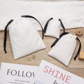 Wholesale Customized Organic Cotton Pouch Soft Natural Reusable Pull String Muslin Drawstring for Perfume Shampoo Face Cream