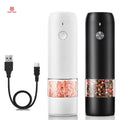 Adjustable Coarseness LED Refillable One Handed Automatic Sea Salt Spice Mill Rechargeable Electric Salt and Pepper Grinder Set