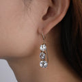 Custom Sparkle Cubic Zirconia Charm Large Circle Drop Dangle Earrings Ladies Gold Plated Hook Earrings Wedding Jewelry Oorbellen