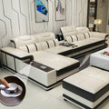 Modern Style Multifunctional Sofa Single Seat L-Shaped Combination Sofa With Massage Chair Leather Sofa Set With Speaker