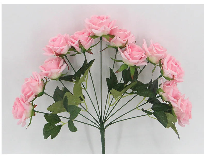 SPR Bridal Bouquet Silk Imitative Flower Multi Headed Rose Bundle Bride Holds Flowers for Wedding Photography Props Flowers
