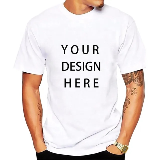 Custom Promotional Men's Neck Knitted Short Sleeve T-Shirts Comfortable Cotton/Polyester Resistant Regular Fit Eco-Friendly