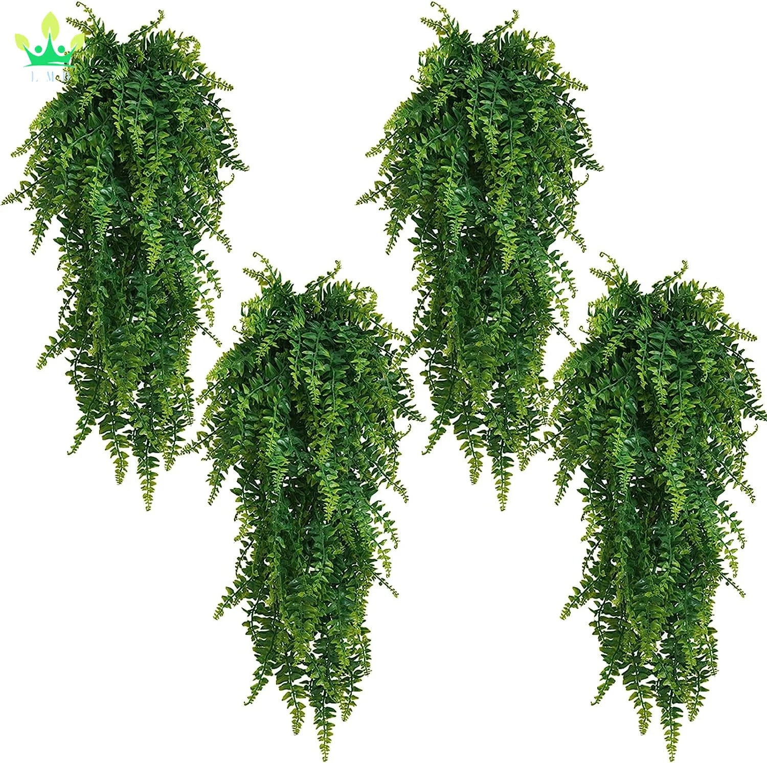 Artificial Hanging Plant Fern Wall Ivy Faux Greenery Plants for Patio Porch Indoor Outdoor UV Resistant Plastic Plant Decoration