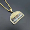 Stainless Steel Oil Painting Picture Pendant Jesus Cross Necklace Sublimation Jewelry Blanks