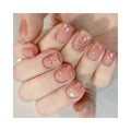INS Style Pink Color Artificial Fingernails False Nails Press on Nails Art Handmade Custom Design for Woman Nail Beauty