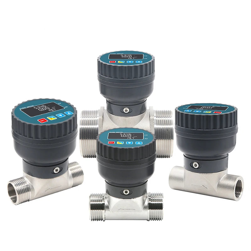 Smart Digital LCD  Display Flowmeter with RS485 Stainless Steel Flow Sensor for Farm/Garden Irrigation