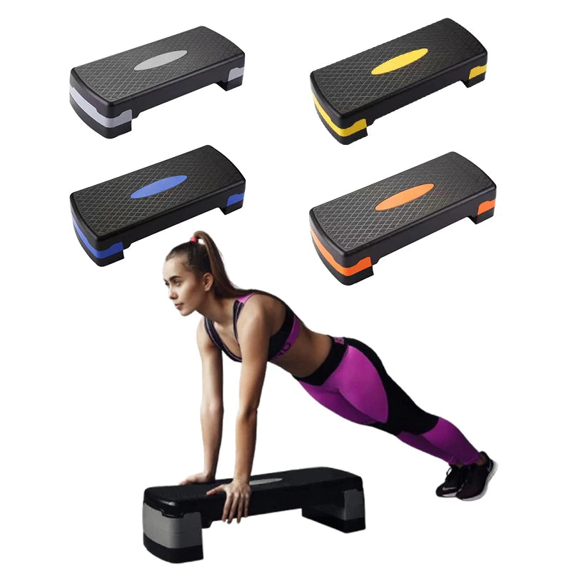 NQ SPORTS Factory Supply Cheap Durable Fitness Trainer Exercise Board Step Adjustable Aerobic Step Four Risers