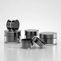 15g 30g 50g 100g Matte Black Acrylic Cosmetic Plastic Jars With Lids for Cosmetics Packaging