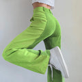 Women's New Autumn and Winter Straight Pants High Waist Loose Contrast Casual Solid Color Corduroy Breathable