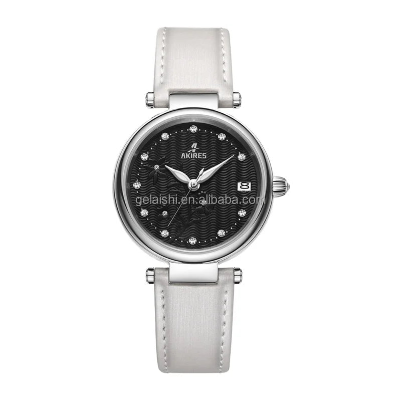 Lady's Mechanical Wrist Watch Genuine Leather Simple Design Custom Logo Classic Luxury for Women Watches Waterproof Business
