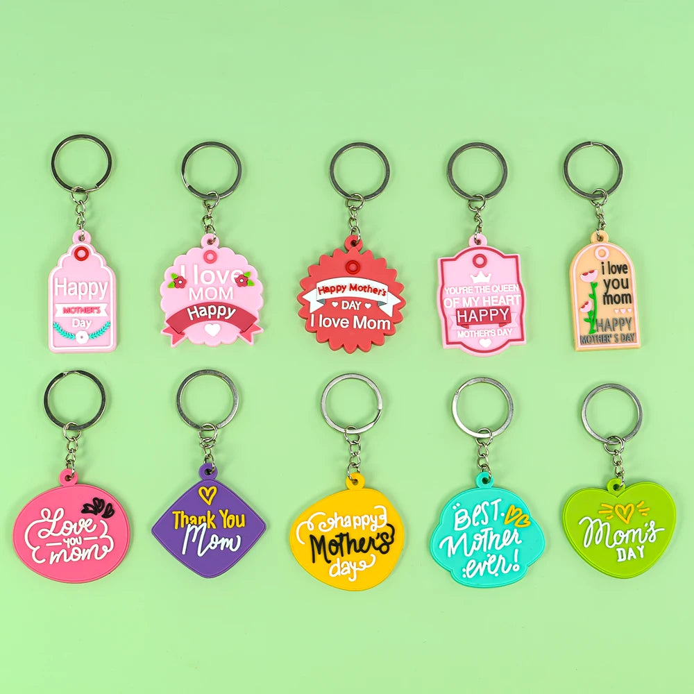 Wholesale Mother's Day Keychain Custom Engraved Charm for Mom Gift Personalized Keychain Accessories for Women and Kids