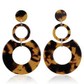 Ziming Tortoise Acetate Geometry Shape Earring Leopard Print Acetic Acid Earring Cracked Shell Earring