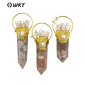 WT-P1679 Wholesale Fashion 18k Real Gold Plated Pearl and Cherry Agate Big Chunky Stone Pendant for Necklace Jewelry