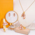 Wholesale Guangzhou Xijiao Gold Plated Jewelry 18k Fashion Flower Stainless Steel 4pcs Set for Women's