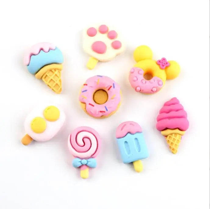 Simulated Food DIY Children's Hair Accessories Resin Ice Cream Doughnuts Craft Materials for DIY Cream Glue