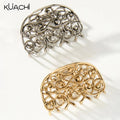 Custom Hollow Metal Hair Claw Clips European and American Fashion Gold Metal Hair Claws Clip Wholesale Hair Claws for Women