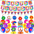 Vintage Hippie 1960s Birthday Party Party Decoration Flag Raising Balloon Honeycomb Set Wholesale