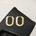 VIANRLA 925 Sterling Silver Jewelry Earrings Hoop Two Colors Mixed 18k Gold Plated Earring for Women Free Laser Logo Wholesale