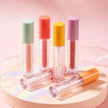 CAIYA Hot Pink UV Lip Gloss Clear Tubes 4ml New Round Lip Tint Bottles Plastic Tubes for Lip Serum Packaging Cosmetic Use