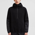 Men's Winter Solid Woven Regular Fit 100% Polyester Quarter Zip Sporty Hooded Long Sleeve Hoodie