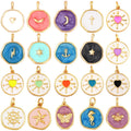 Angel Wing Flash Bolt Moon Star Heart Enamel Attachment for Necklace Bracelet EarringHandy Craft Jewelry Supply Wholesale K07