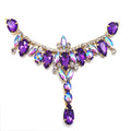 Alloy Purple Rhinestone Connectors Rings Chain New Style Carnival Decoration for Bikini Swimwear Garments Bags Shoes Decor Belts