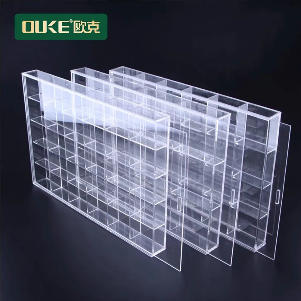 Custom Jewelry Storage Box Lattice Transparent Acrylic Lattice Partition Plate Jewelry Bead Display Box