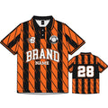 Custom Design Your Own Brand Retro Golf Polo Jersey  Orange Striped Men's Oversize Football Polo Shirts
