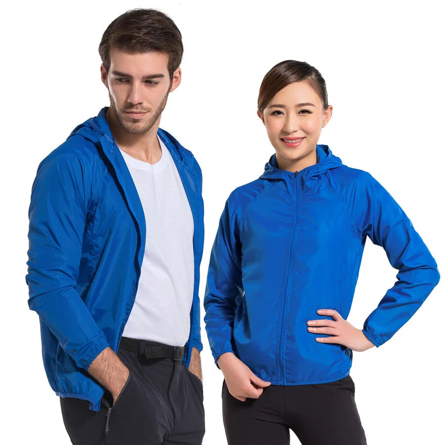 Large Size Waterproof Outdoor Windbreaker for Men and Women Quick-Drying Sun Protection Advertising Shirt for Fishing