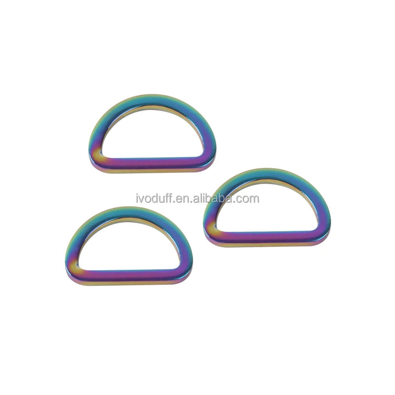 Handbag Zinc Alloy 25mm Flat D Ring Buckle Bag Purse Strap Connector