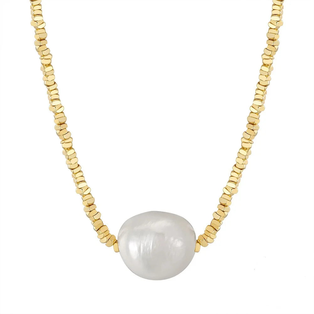 Fashion Baroque Pearl Pendant Necklace 925 Sterling Silver Gold Plated Pearl Jewelry Freshwater Pearl Necklace