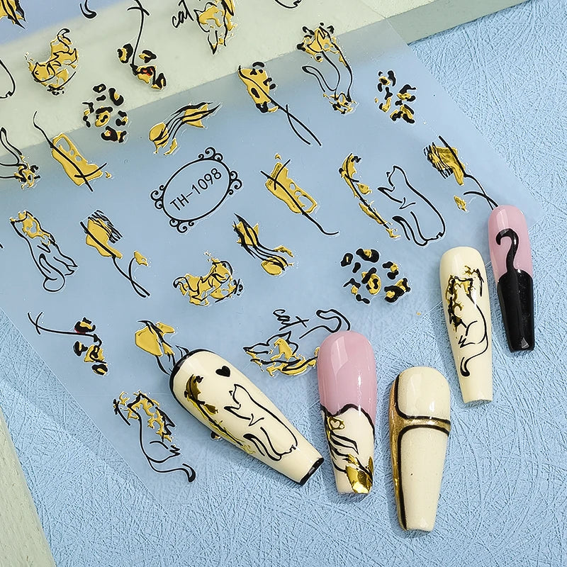 Decal Wraps Colorful Strips Street Adhesive False Design Manicure Set Nail Decoration Art Polish Stickers Wraps