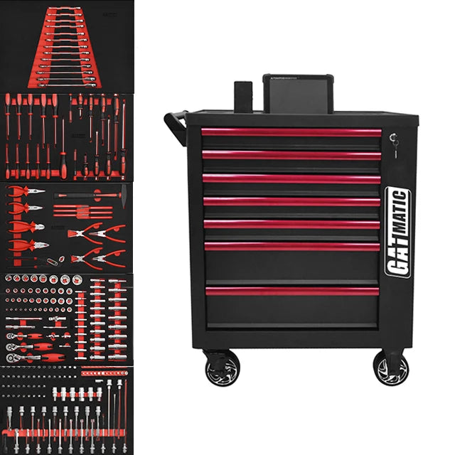 GATmatic Auto Maintenance Workshop Tool Cabinets Stackable Truck Rolling Metal Hand Drawers for Car Tire Repair Tools