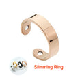 18K Gold Plated Stainless Steel Pressure Relief Ring Fat Health Two Dual Bio Magnetic Couple Ring Open Adjustable Sleep Aid Ring