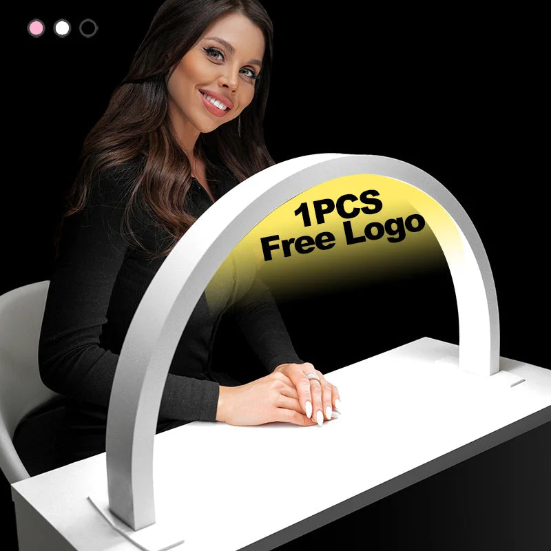 Custom Logo OEM Nail Supplies Half Month Led Nail Lamp Diamond Nail Table Light Ring Lamp Salon Manicurist Tools Fill Light