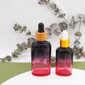 50ml 1oz 30ml Black Red Gradient Dropper Bottle with Glass Pipette