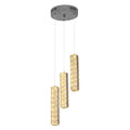 US Warehouse Customized 3 Heads Modern Smart Crystal Chandelier for Apartment Hotel Decorative Pendant Lamp