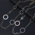 TongLing Trendy Fashion Y2K Long Sweater Necklace Female Circular Charm Chain Necklace for Daily Wearing