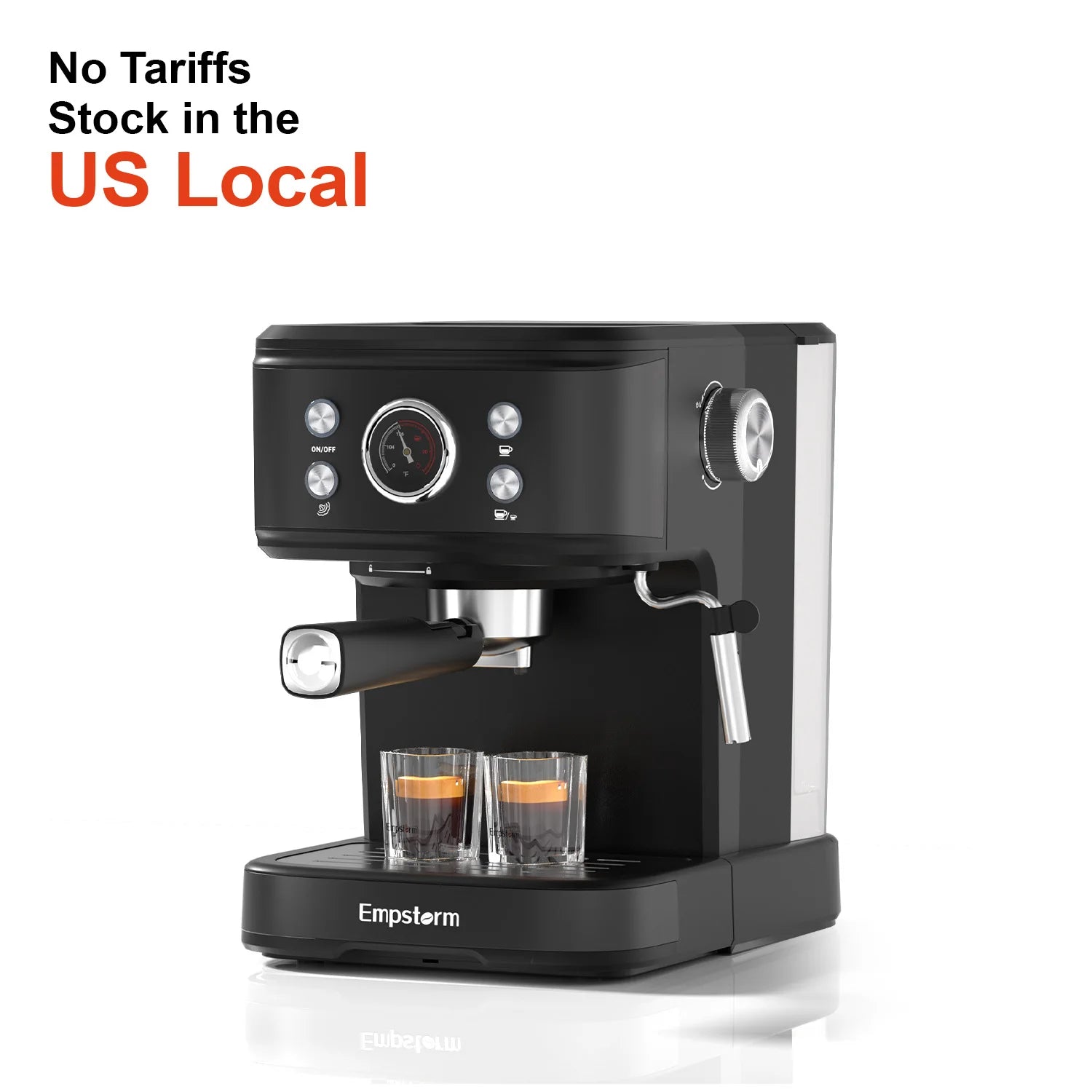 Empstorm Household 20 Bar Cappuccino Espresso Coffee Maker Machine With Milk Frother Stock in the US Local