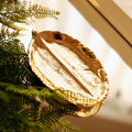 Ceramic Gold Leaf Plate Jewelry Display Tray for Wedding Decorative Ring Earrings Necklace Organizer Ceramic Display Dish Stand