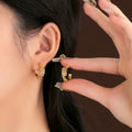 Trendy Luxurious Women's C-Shaped Earrings Full Diamond Snake Bone Exquisite Niche Design Zircon Studs Fashionable Stud Earrings