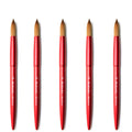 Classical OEM Custom Logo 100% Real Kolinsky Hair Red Metal Handle Round/Crimped Head Acrylic Nail Brush for Acrylic Nails Art