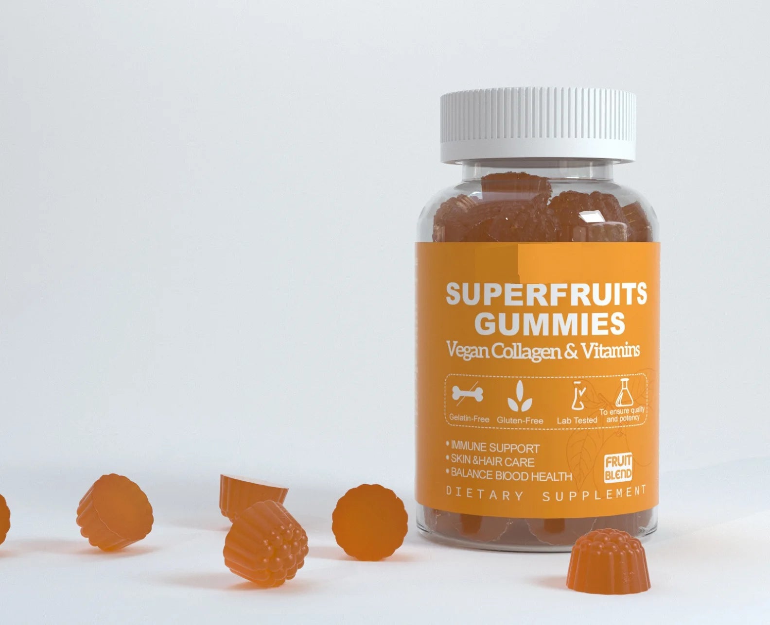 Private Label Collagen Enhancing Ingredients Vegan Vitamin Superfruits Gummies Support Beauty And Wellness