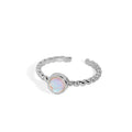 WMJT610 925 Sterling Silver Ring for Women Twisted Moonstone Charming Casual Finger Jewelry for Wedding Party Anniversary