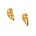 Fashion  Jewelry Earings  18K Gold Plated Light Luxury Texture Shell Shape Diamond Design Jewelry for Women Trendy