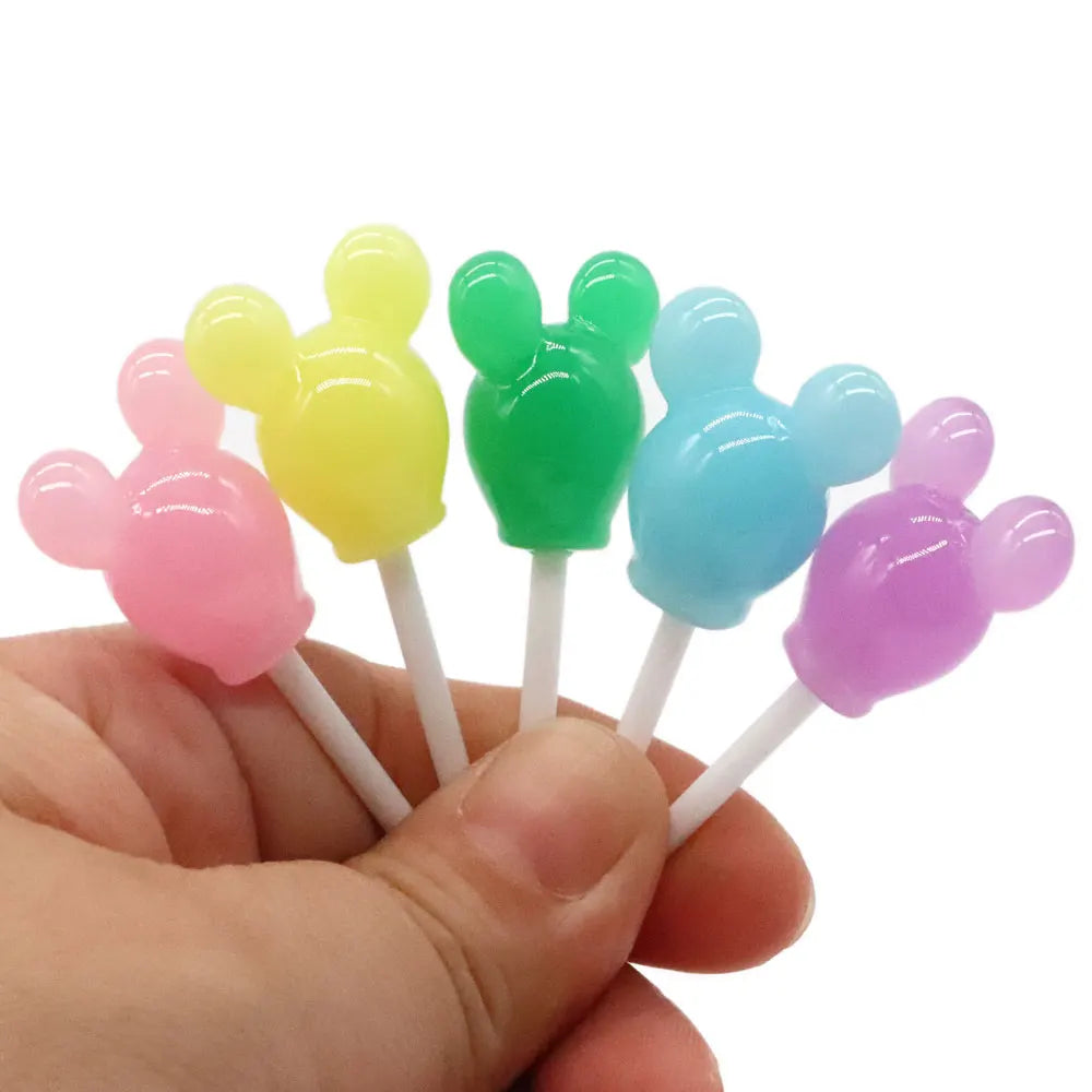 Miniature 3D Mouse Head Candy Lollipop Resin Cabochon Simulation Food Fit DIY Phone Deco and Slime Charms