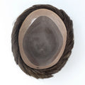 Toupee Mono Men Wig 100% Human Hair Durable Male Hair Prosthesis Men 6" Hair Replacement System for Men