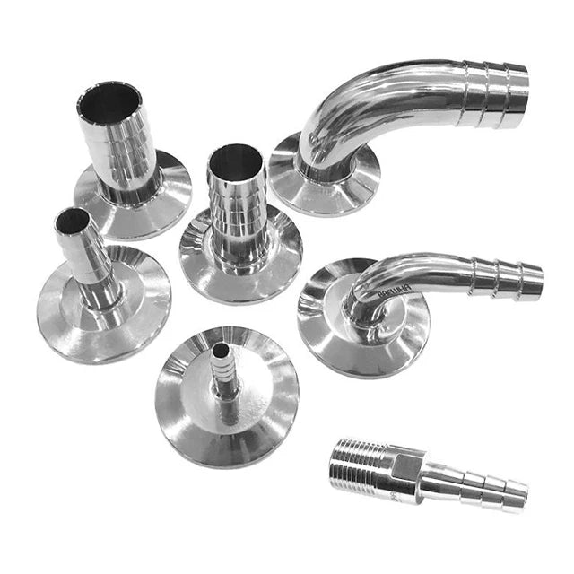 Stainless Steel Ss Ss304 304 Ss316 316 Tc Tri Clover Clamp Triclamp Sanitary Pipe Fitting Adaptor 1/4 1/2 Inch Hose Barb Adapter