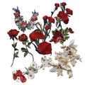 Promotional Gift Diy Clothes Sewing Upholstery Rose Motif Applique Patches Embroidery Embellishment Sew on Dress Flower Patches